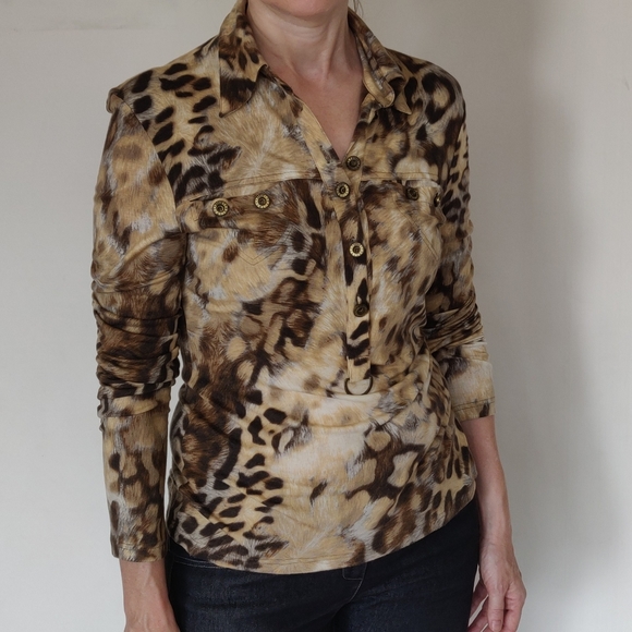 Appanage Animal Print Top - Picture 3 of 7